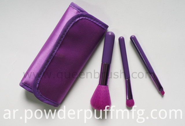 Beauty Cosmetics Nylon Hair Makeup Brush Set 3 Pieces